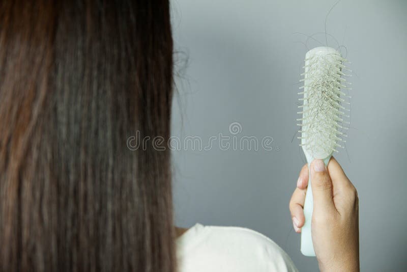 Hair loss problem. Hairs fall in comb, hair fall everyday royalty free stock photography Hair loss problem. Hairs fall in comb, hair fall everyday royalty free stock photography