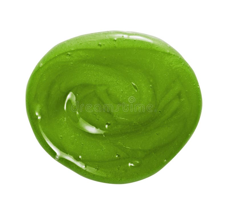 Hair mask, conditioner, shampoo creamy texture. Natural green cosmetic cream circle swatch stock photo