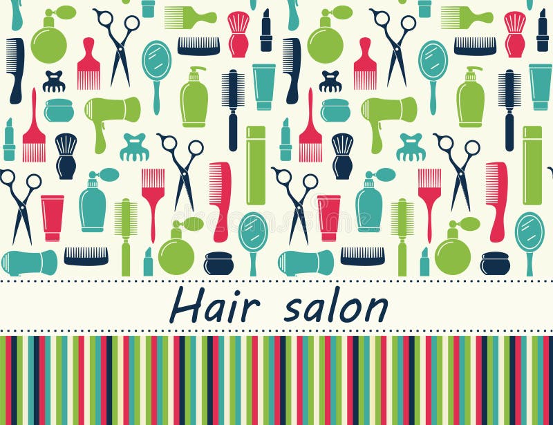 Hair salon background with place for text vector illustration