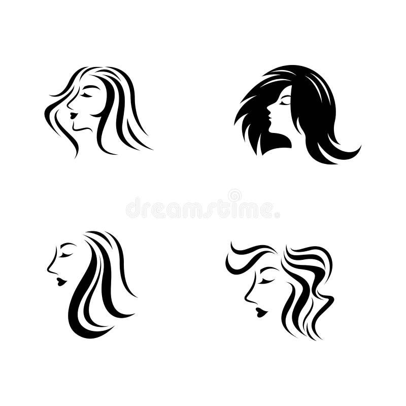 Hair Salon Logo Vector Icon Stock Vector - Illustration of lady, isolated:  170352175