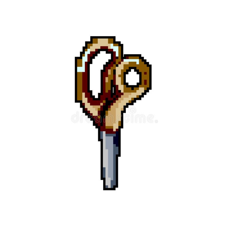 Hair Scissor Cut Game Pixel Art Vector Illustration Stock Vector