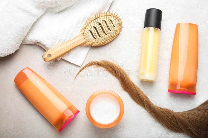 Hair, Set of Hair Care Products and Bamboo Com Stock Image - Image of  plastic, beautiful: 149176917