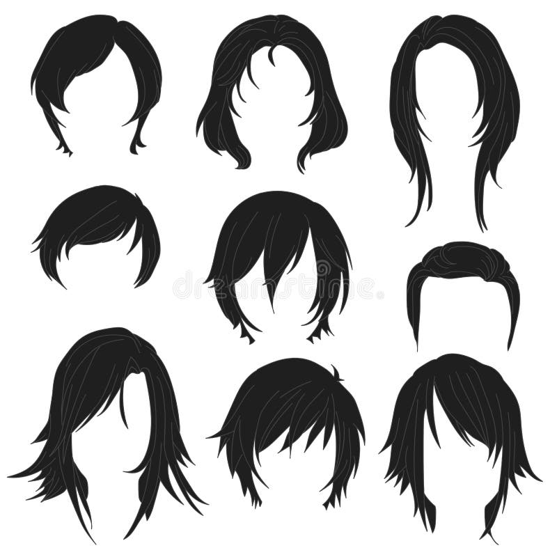 Japanese Anime Female Character Hairstyles, Anime Drawing, Female Drawing, Hair  Drawing PNG and Vector with Transparent Background for Free Download