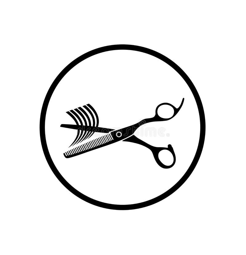 Hair Thinning Scissors  Cutting Vector Icon. Stock Image -  Illustration of design, band: 138966729