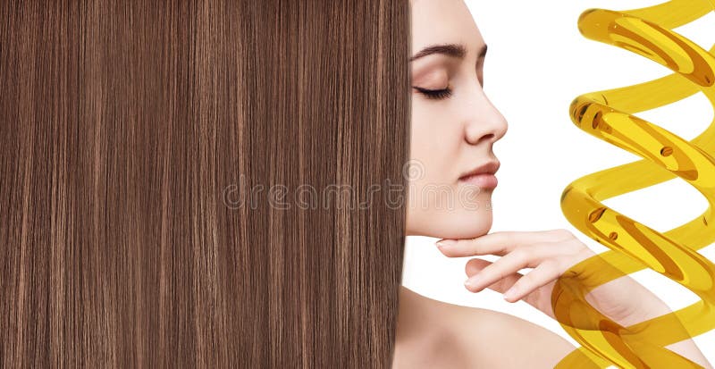 Hair treatment by oil therapy in spiral. royalty free stock photography Hair treatment by oil therapy in spiral. royalty free stock photography