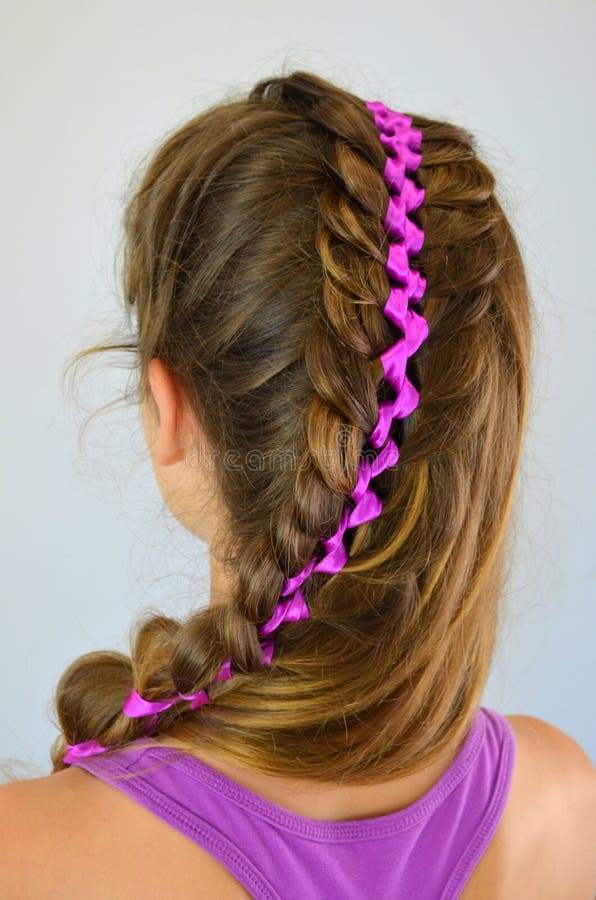 Purple ribbon and flowers stock image. Image of bulbous 90452949