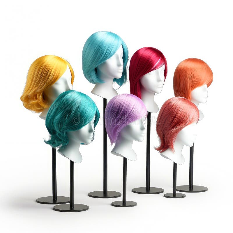 Black Green Wig Mannequin Head White Background Stock Photo by ©Marti157900  388604362