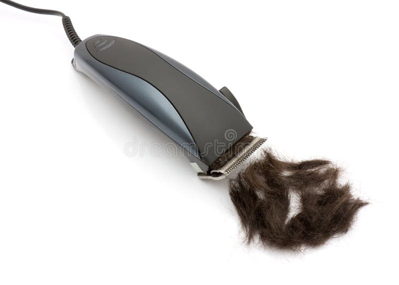 Lock of hair with clipper stock image. Image of blade 3945059