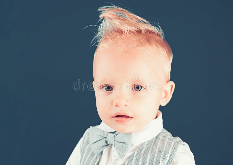 Haircut, always Going To Be in Style. Little Child with Messy Top Haircut.  Boy Child with Stylish Blond Hair Stock Photo - Image of barbershop,  hairstyle: 135224204