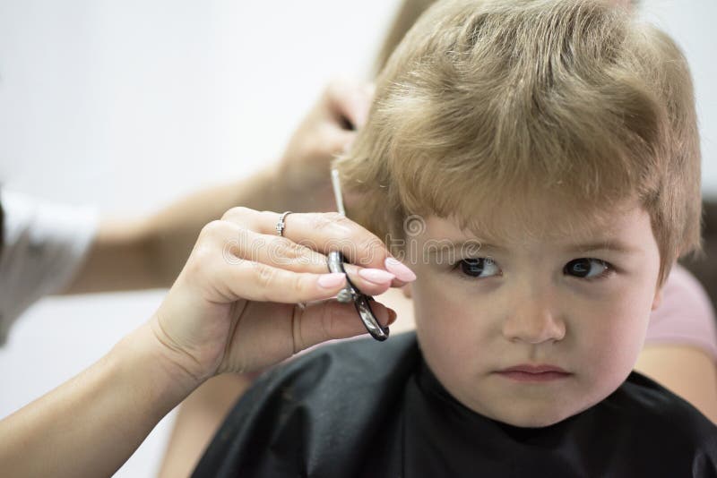 Haircut that Your Kid Will Love. Cute Boys Hairstyle. Kids Hair Salon.  Little Child Given Haircut Stock Image - Image of salon, fashionable:  130734227