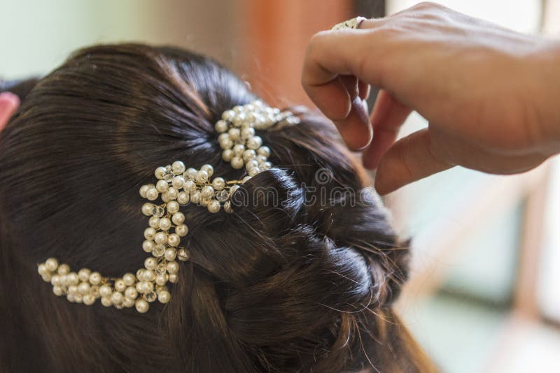 Hairdresser Takes a Bride`s Hairstyle on Her Wedding Day. Stock Photo - Image of female, dresser: 126711914 Hairdresser Takes a Bride`s Hairstyle on Her Wedding Day. Stock Photo - Image of female, dresser: 126711914