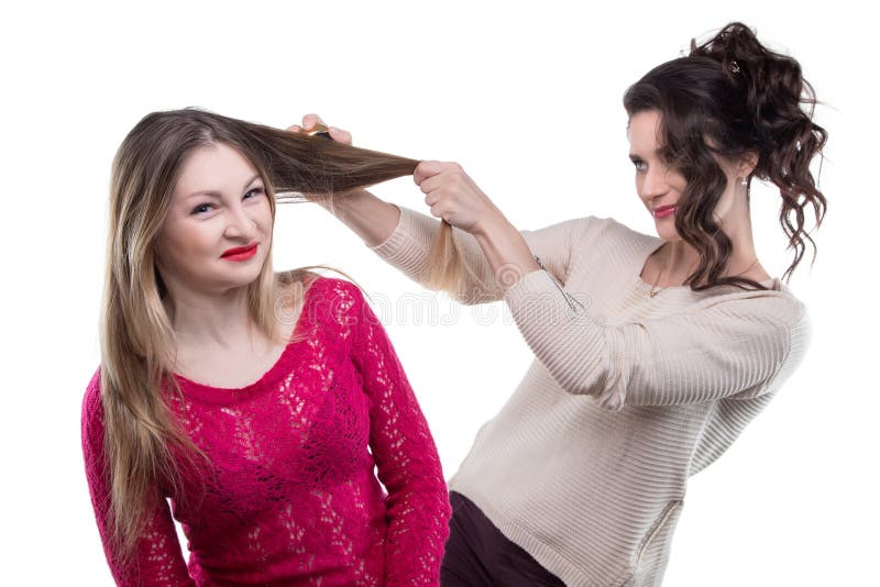 Hairdresser and Unhappy Client Stock Photo - Image of hair, isolated