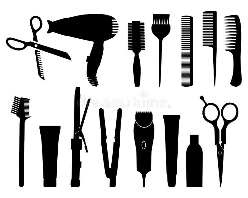 Hairdresser stock vector. Illustration of silhouettes - 32633798