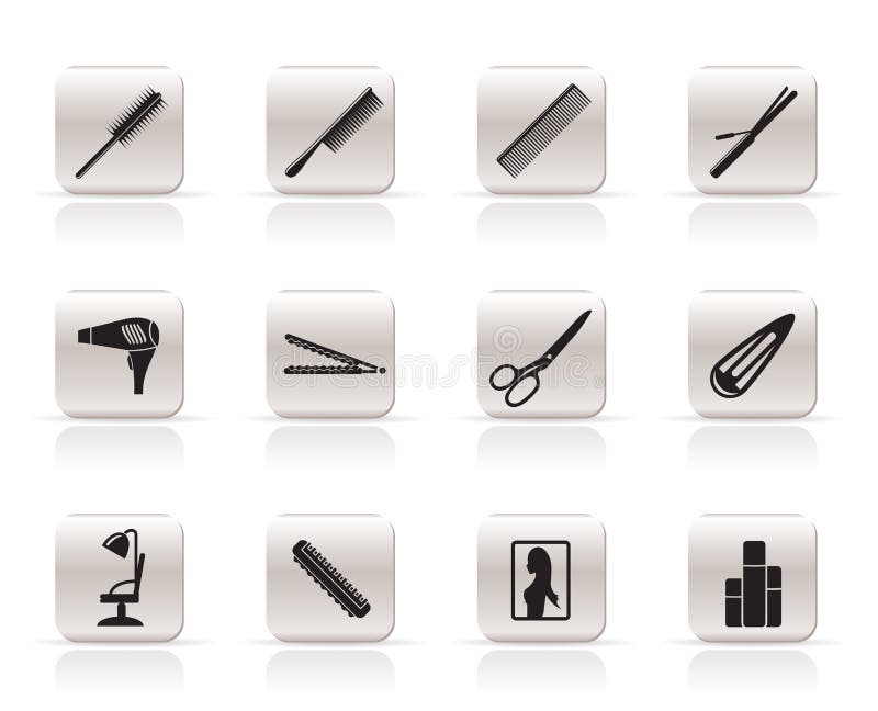 Hairdressing, coiffure and make-up icons