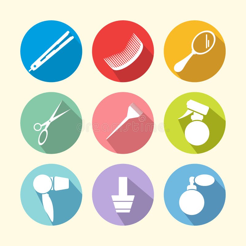 Hairstylist Tools Circle Stock Illustrations 11 Hairstylist Tools