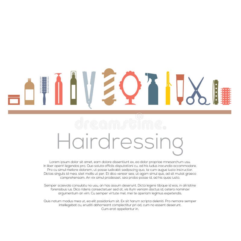 Hairdressing Icons Set stock illustration