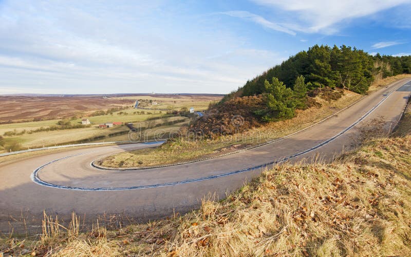 Hairpin corner in a countryside road