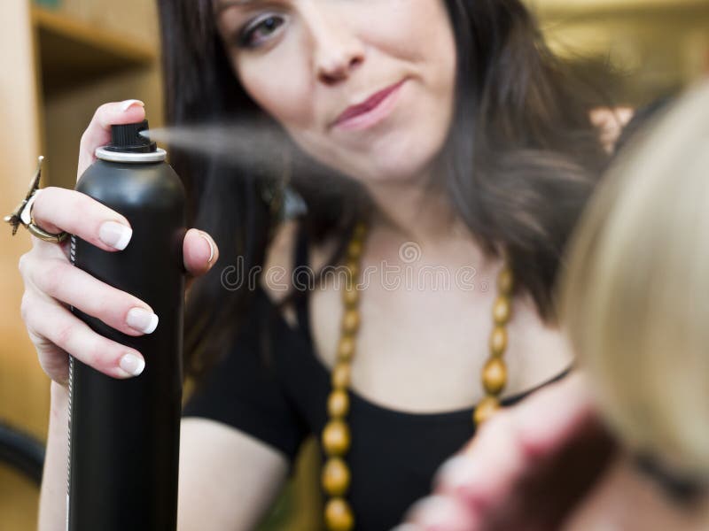 Hairspray close-up