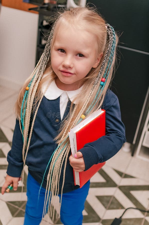 Hairstyle With Braids For A Schoolgirl Girl Stock Image Image Of Lifestyle Hairstyle 231774045 