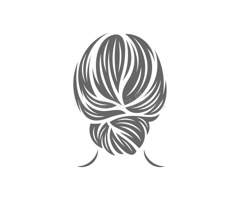 hairstyle logo. lush hair icon. beauty salon emblem. face in profile woman.  brush drawing isolate. vector flat style illustration 13572345 Vector Art  at Vecteezy