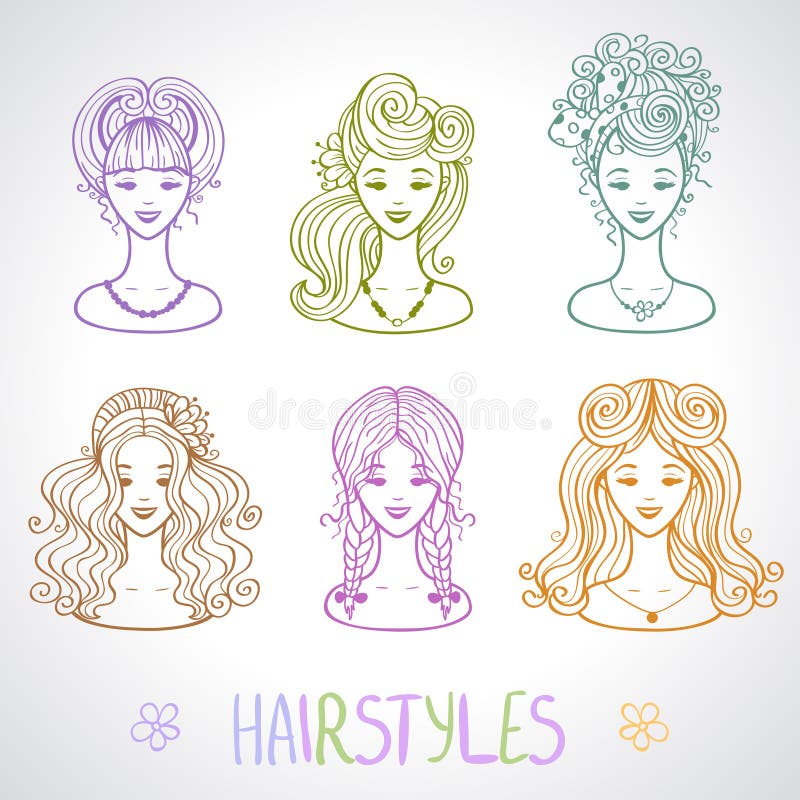 Hairstyles stock illustration