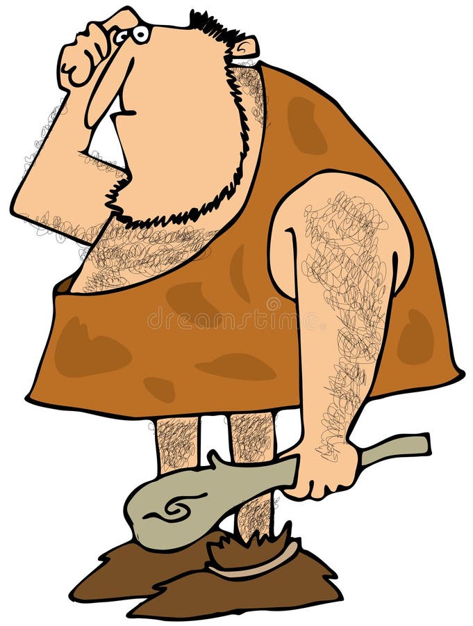 Hairy caveman with a club vector illustration Hairy caveman with a club vector illustration