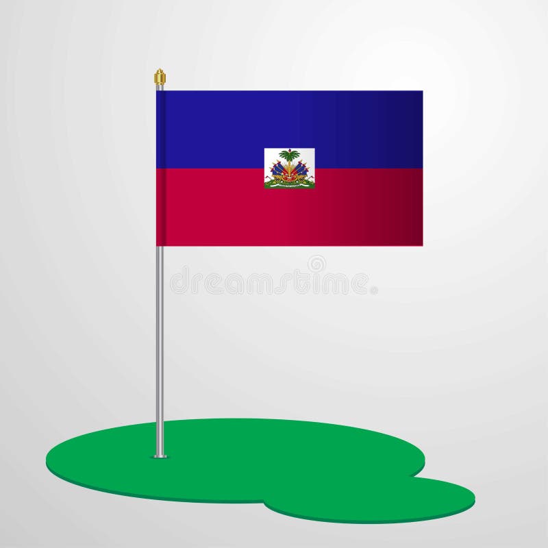 Haiti Flag Pole stock illustration