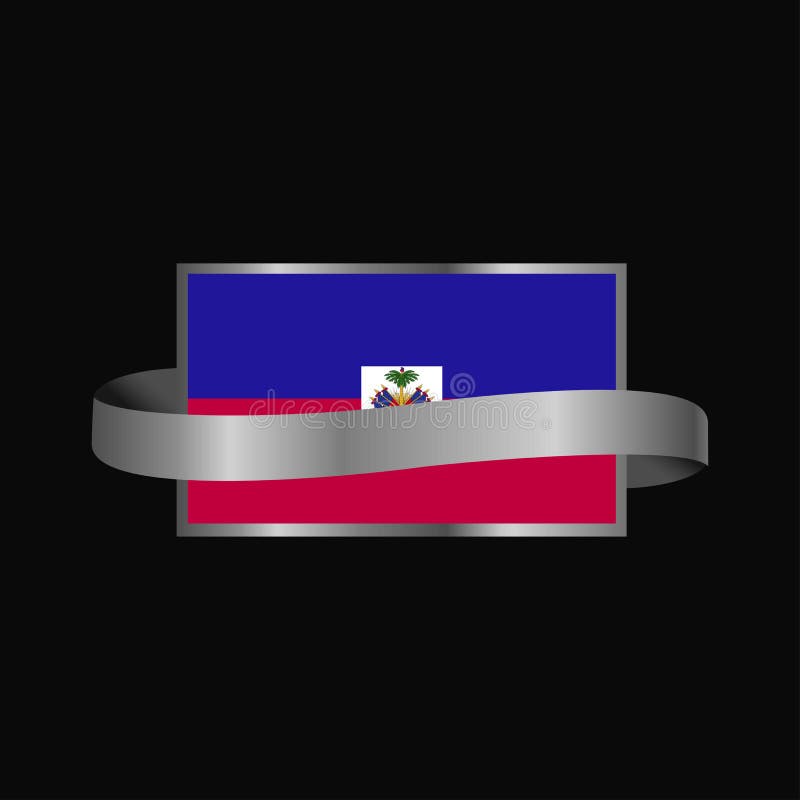 Haiti flag Ribbon banner design royalty free illustration