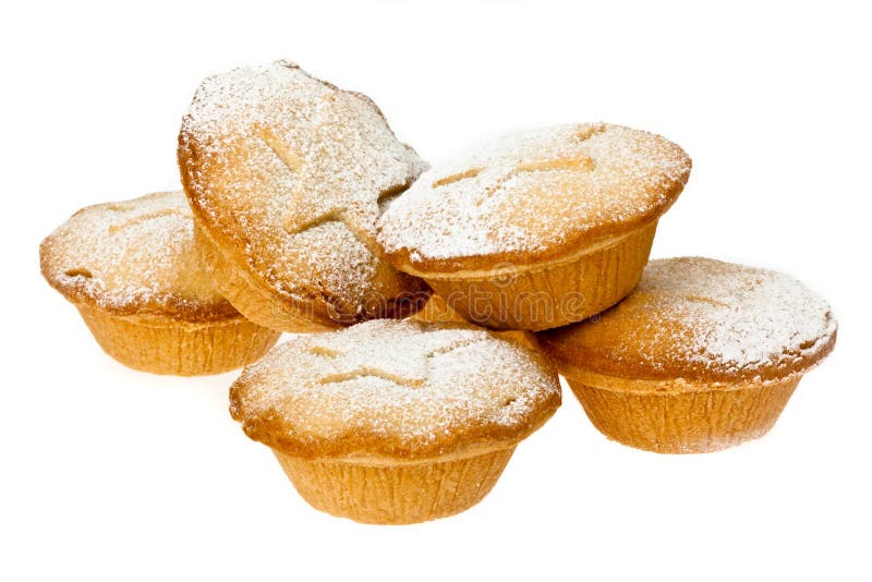 Hak pastei met suikerglazuursuiker het bestrooien fijn stock afbeeldingen Hak pastei met suikerglazuursuiker het bestrooien fijn stock afbeeldingen