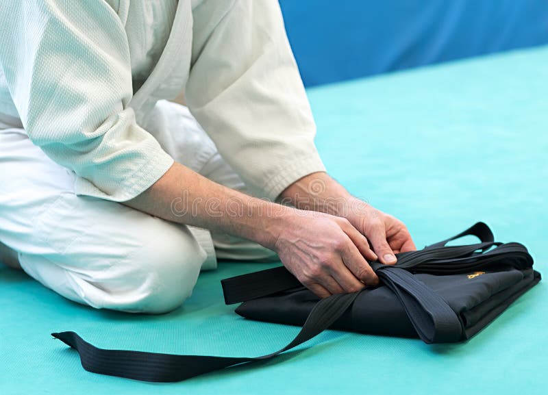 Folded Aikido Hakama , Japanese Martial Arts Unifo Stock Image Image of traditional, sport