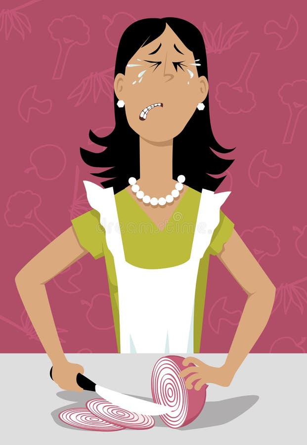 Hakkende uien vector illustratie Hakkende uien vector illustratie