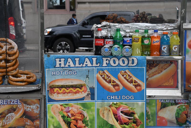 Halal Food Truck Langs De Riem Parkway Nabij Het Coney Eiland