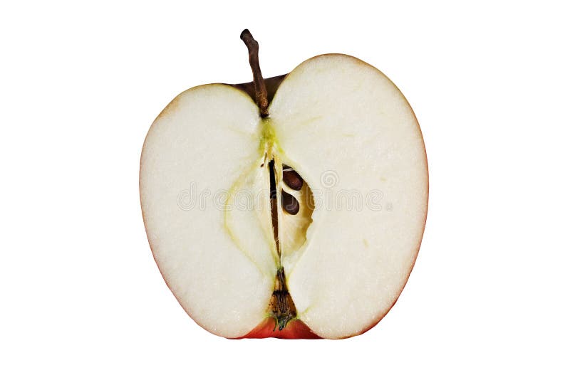 Halber Apfel stockfoto. Bild von reif, nachricht, scheibe