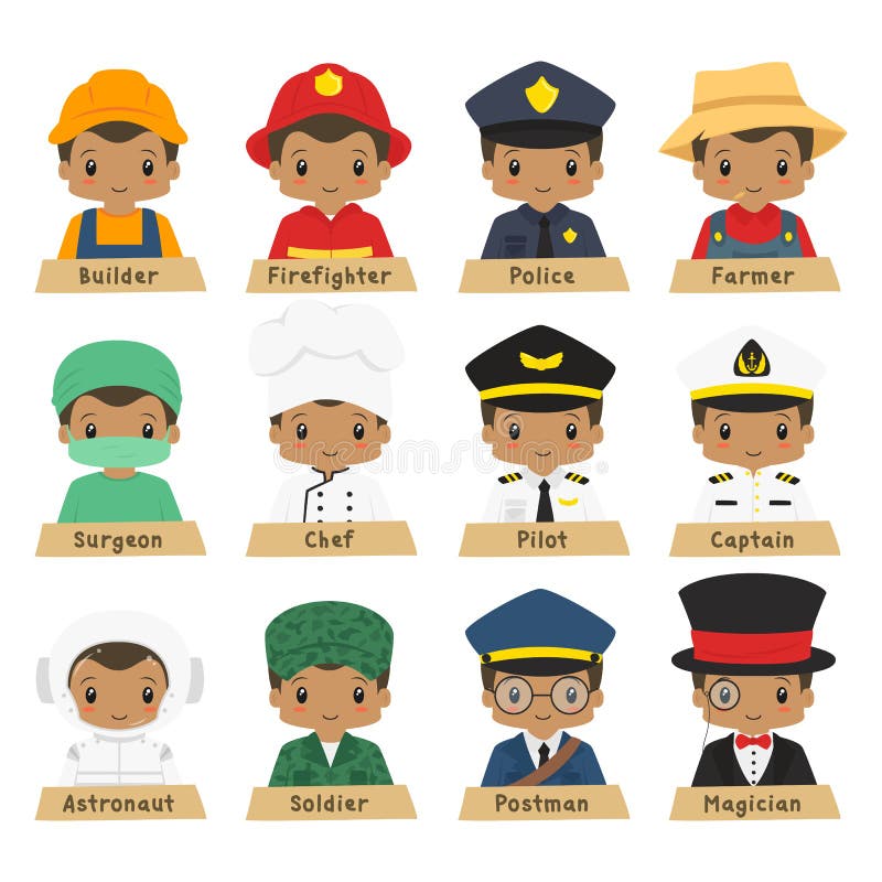 Halber Körper-Afroamerikaner-männliche Arbeitskraft-Vektor-Sammlung vektor abbildung