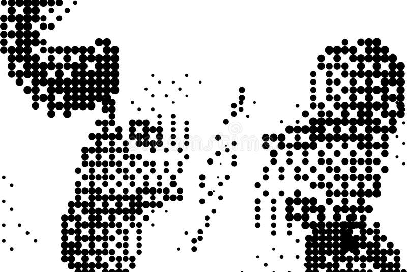 Halbtonvektor-Hintergrund. einfarbiges Halbtonmuster. Hintergrund der geometrischen Punkte. stock abbildung