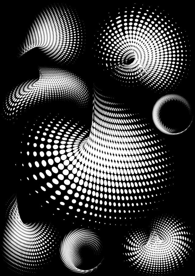 Abstraktes Retro-Vektor-Punkt-Halbton-Welle stock abbildung