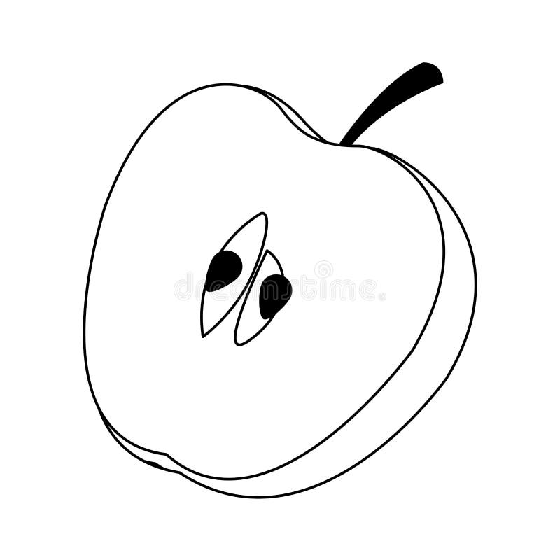 Half Apple Fruit Seamless Pattern Stock Illustration Illustration of