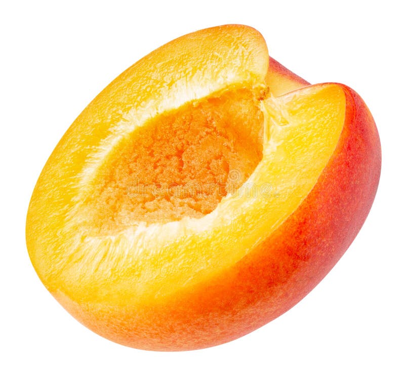 Half of Apricot Isolated on a White Background Stock Photo Image of
