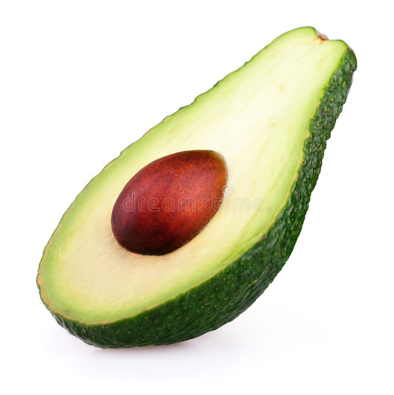 Half avocado on white royalty free stock photo