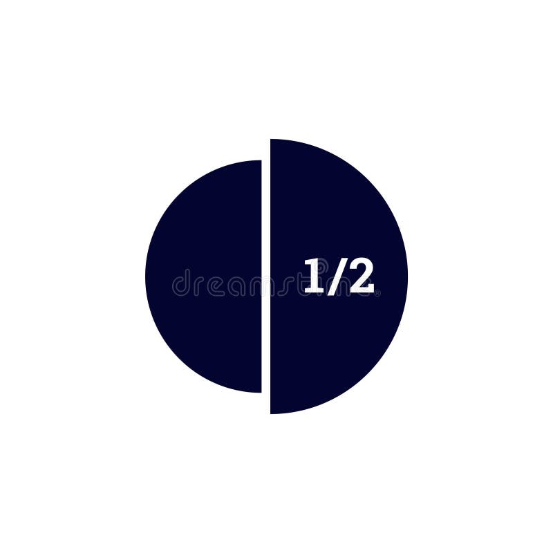 Half blue circle with white 1 2 text creating a bold geometric design royalty free illustration