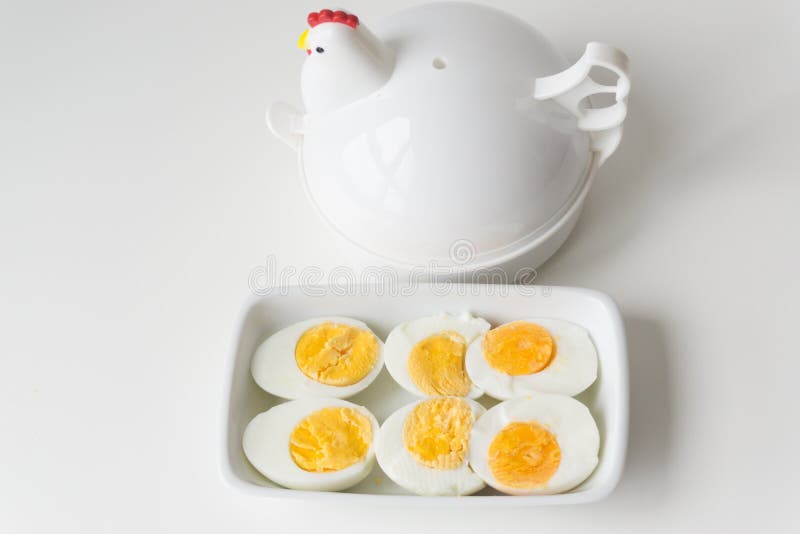 Half Boiled Egg, Cut on a Plate, Ready To Eat Stock Photo Image of