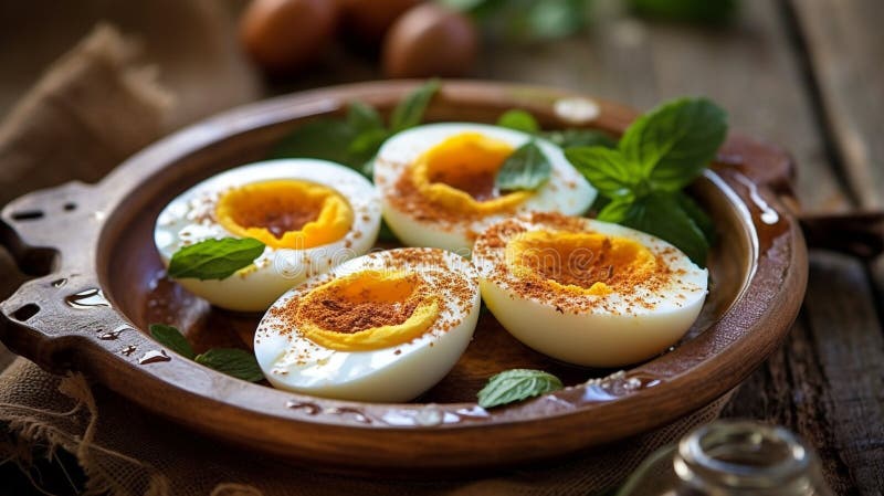 Half-Boiled Eggs royalty free illustration