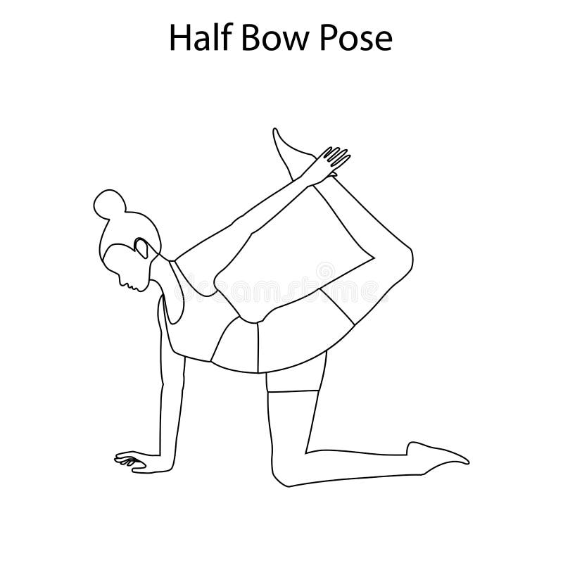 Half bow pose yoga workout healthy lifestyle Vector Image