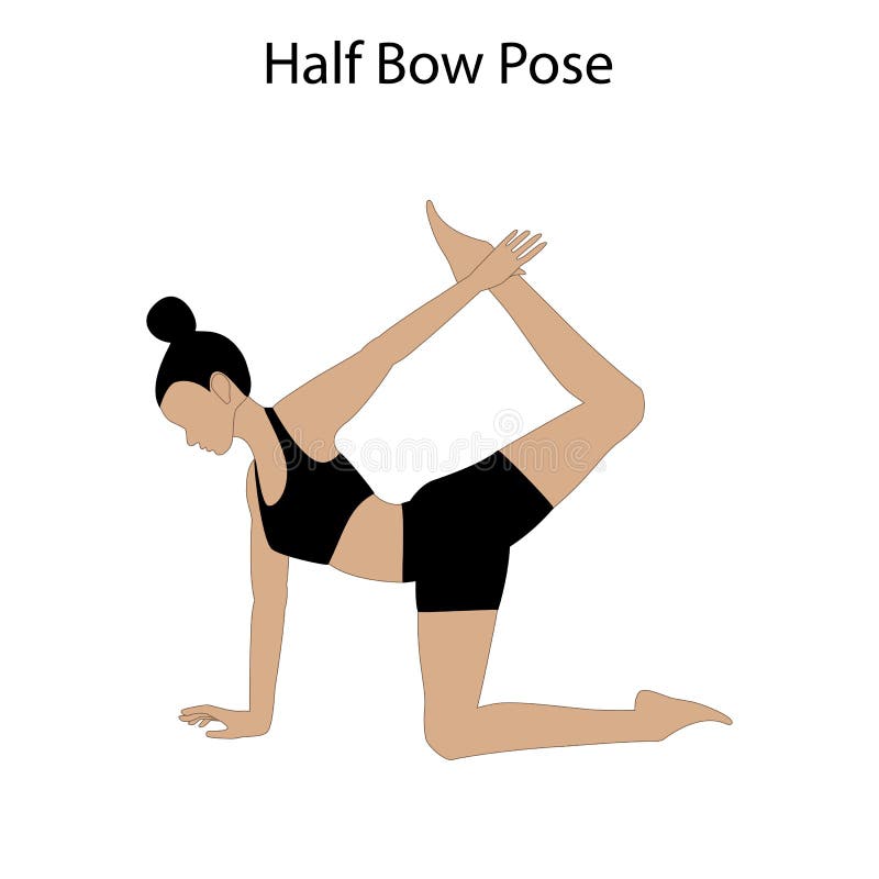 Premium Vector | Woman doing yoga asana half bow pose vector art