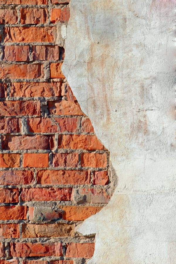 Half Brick Half Concrete Wall Stock Photo Image of texture, grunge