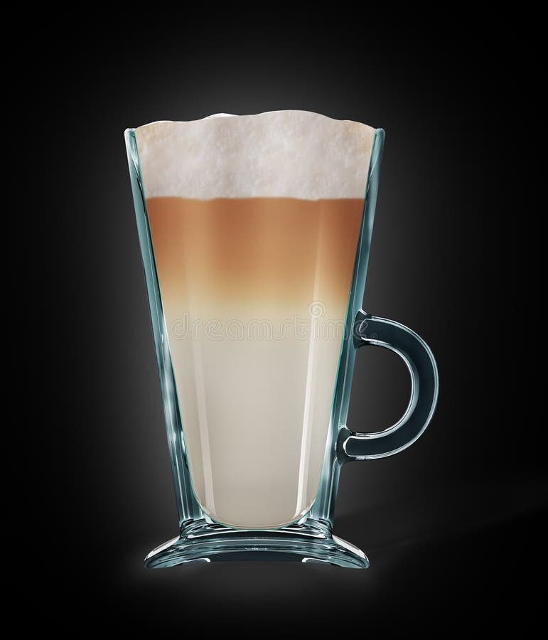 Glass with Latte Macchiato on Transparent Background Stock Illustration -  Illustration of cream, closeup: 112655835