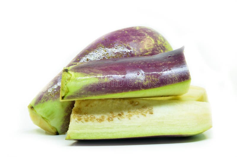 Premium Photo  Scarlet eggplant some cut in half