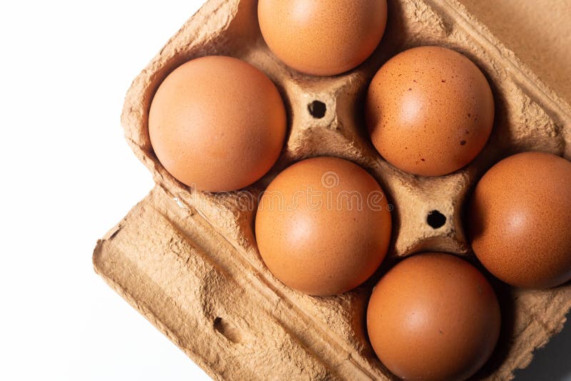 Half Dozen Brown Eggs with Eggs Carton Stock Photo Image of eggs