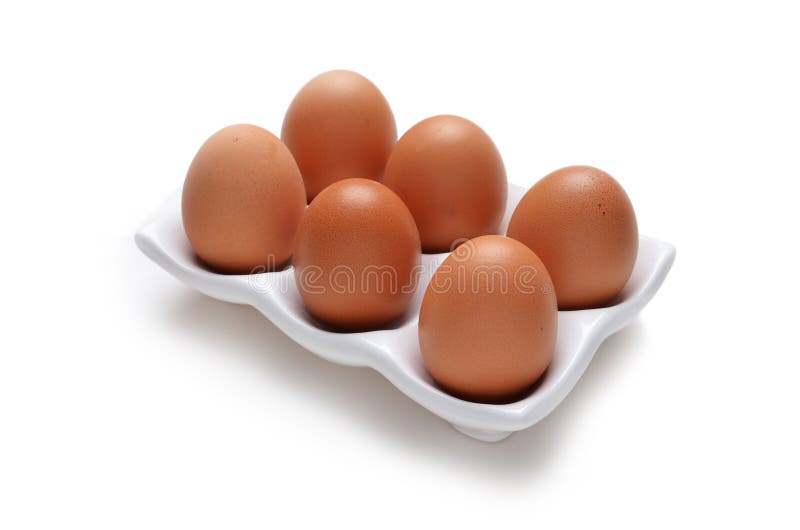 Eggs in white tray stock photo. Image of isolated, tidy 118023274