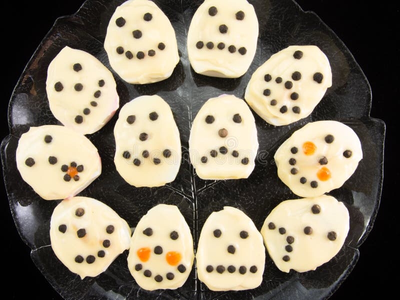 Half Eggs Mayonnaise and Pepper Stock Image Image of dish, cake 52703505